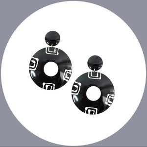 Black & White Drop Earrings